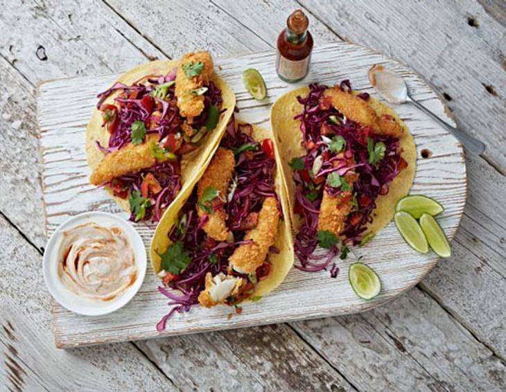 Fischtacos mit Rotkraut