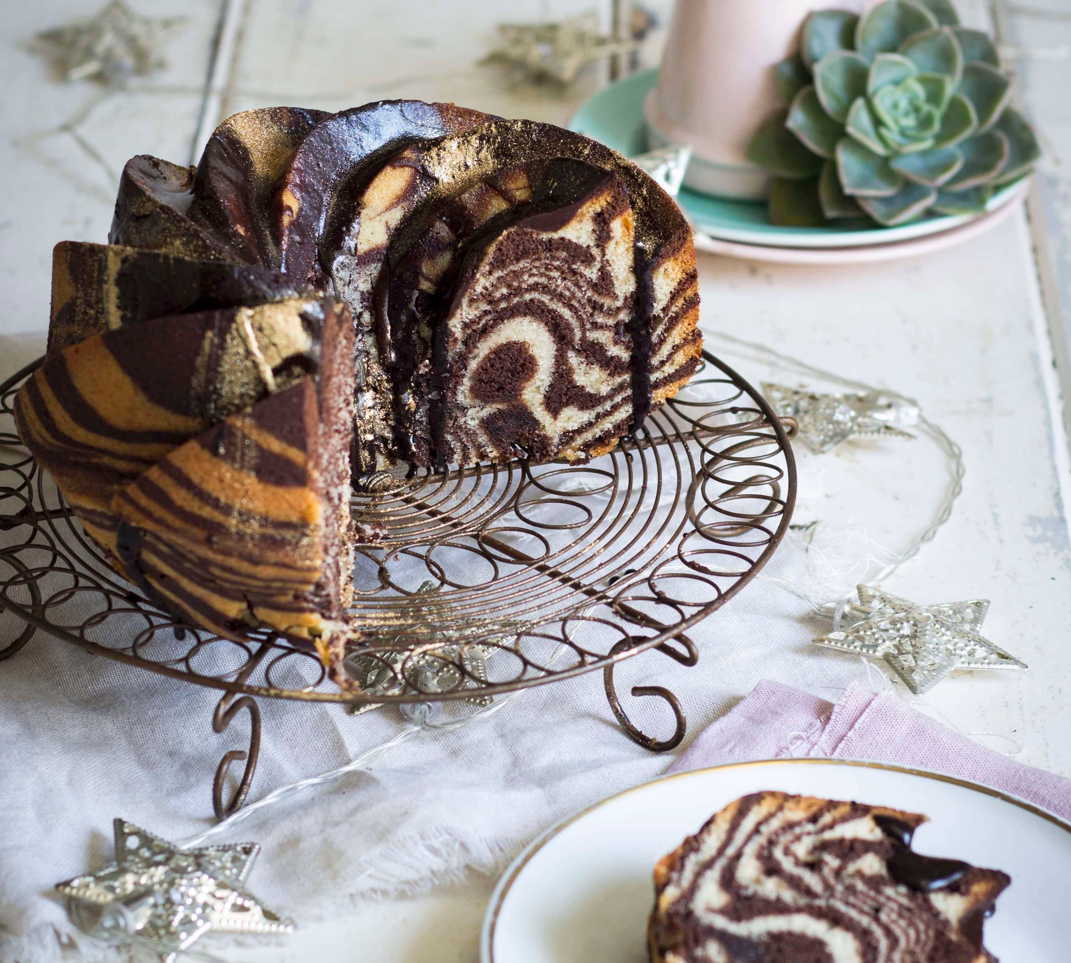 Schokoladen-Vanille-Zebrakuchen Rezept