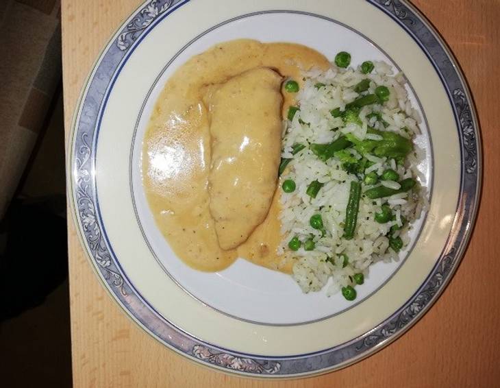 Kalbschnitzel in Rahmsauce