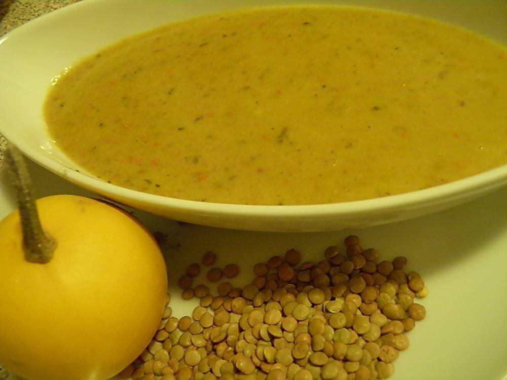 Kürbis-Linsensuppe