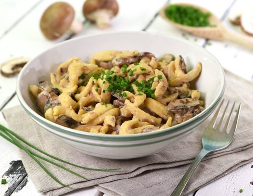 Spätzle mit Champignonsauce Spätzle mit Champignonsauce