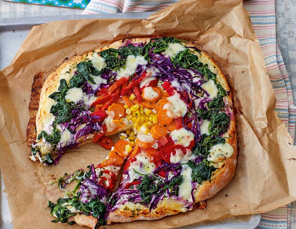 Amerikanische Regenbogenpizza Amerikanische Regenbogenpizza