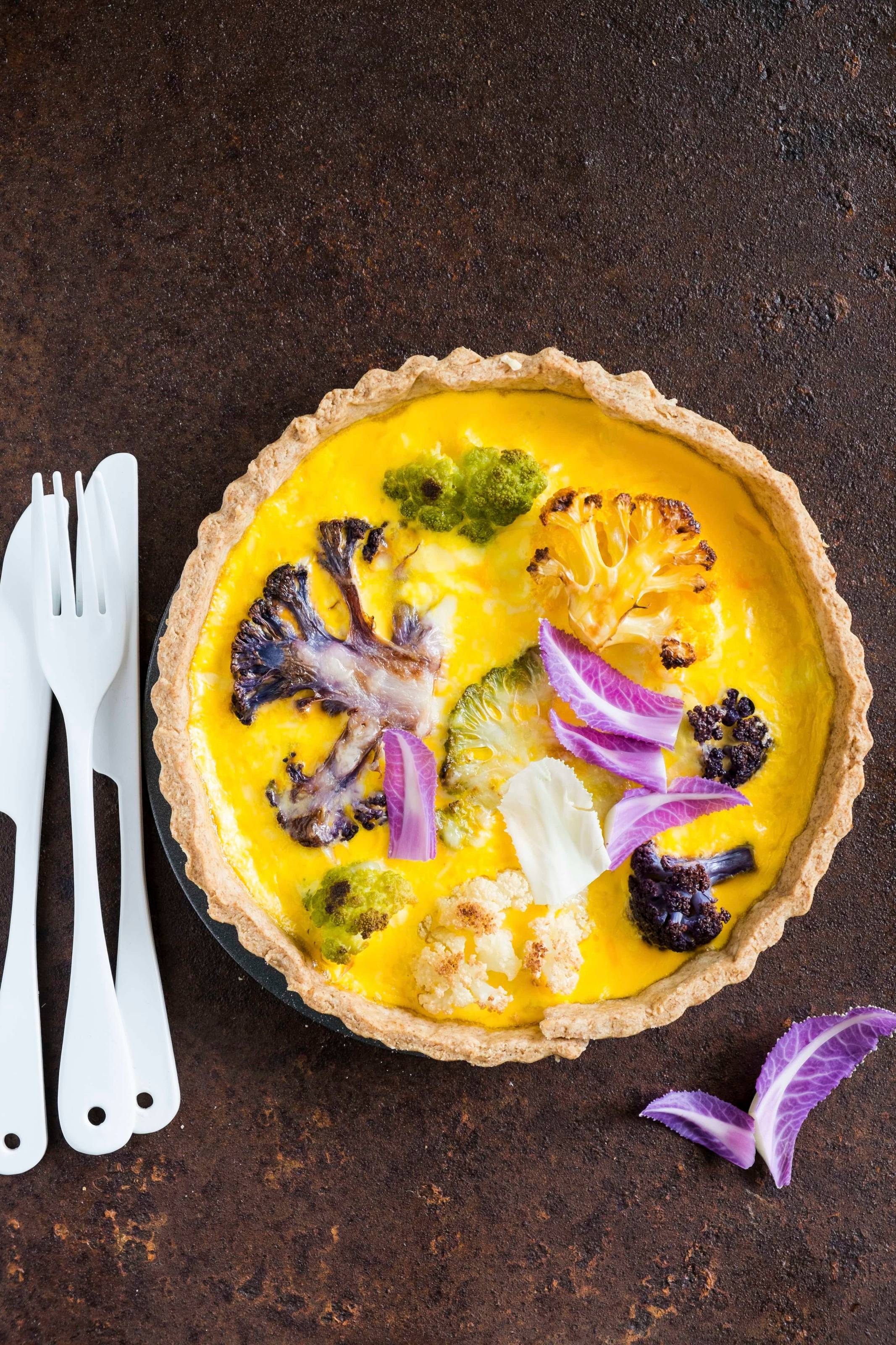 Karfiol-Cheddar-Quiche Rezept