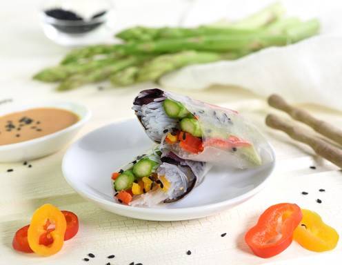 Sommerrollen mit Spargel-Paprika Rezept