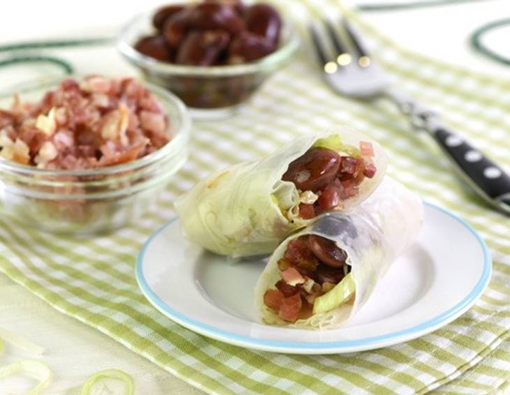 Steirische Sommerrollen mit Kürbiskernöl-Dip Steirische Sommerrollen mit Kürbiskernöl-Dip