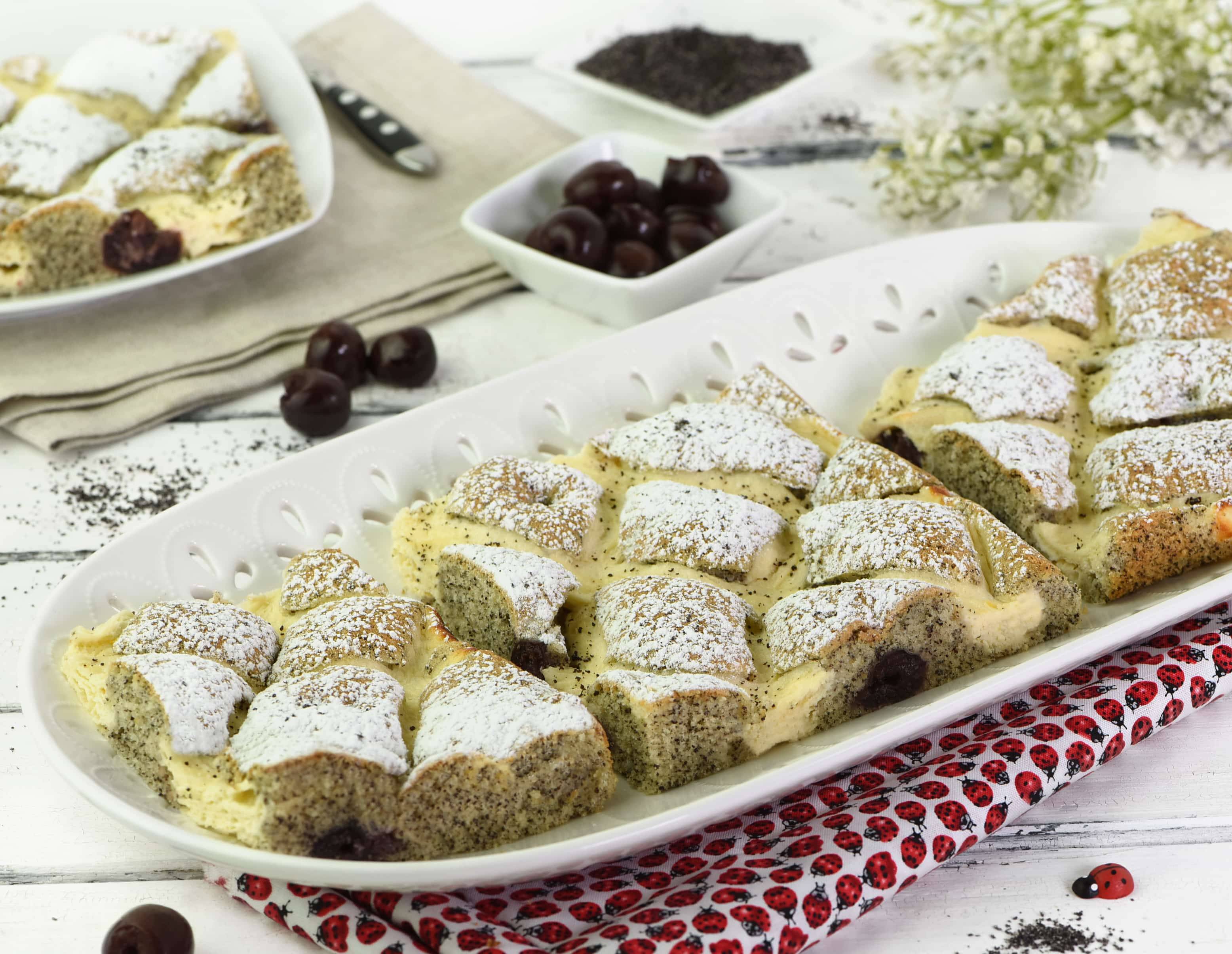 Mohn-Kirsch-Steppdeckenkuchen Rezept