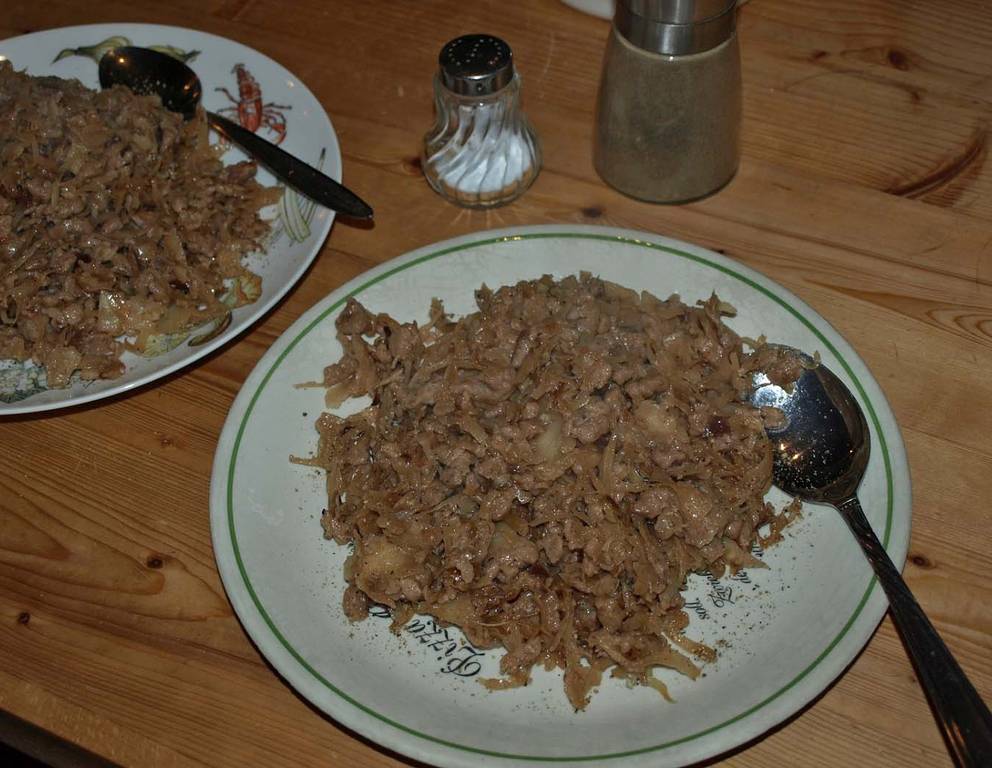 Krautspätzle mit Walnussmehl Krautspätzle mit Walnussmehl