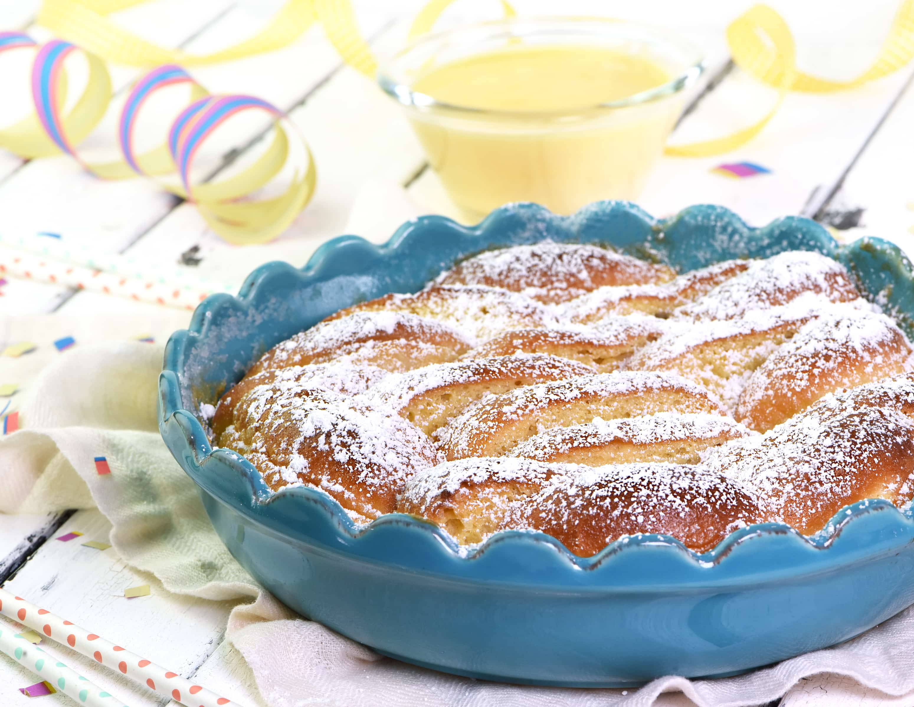 Krapfenauflauf mit Vanillesauce Rezept