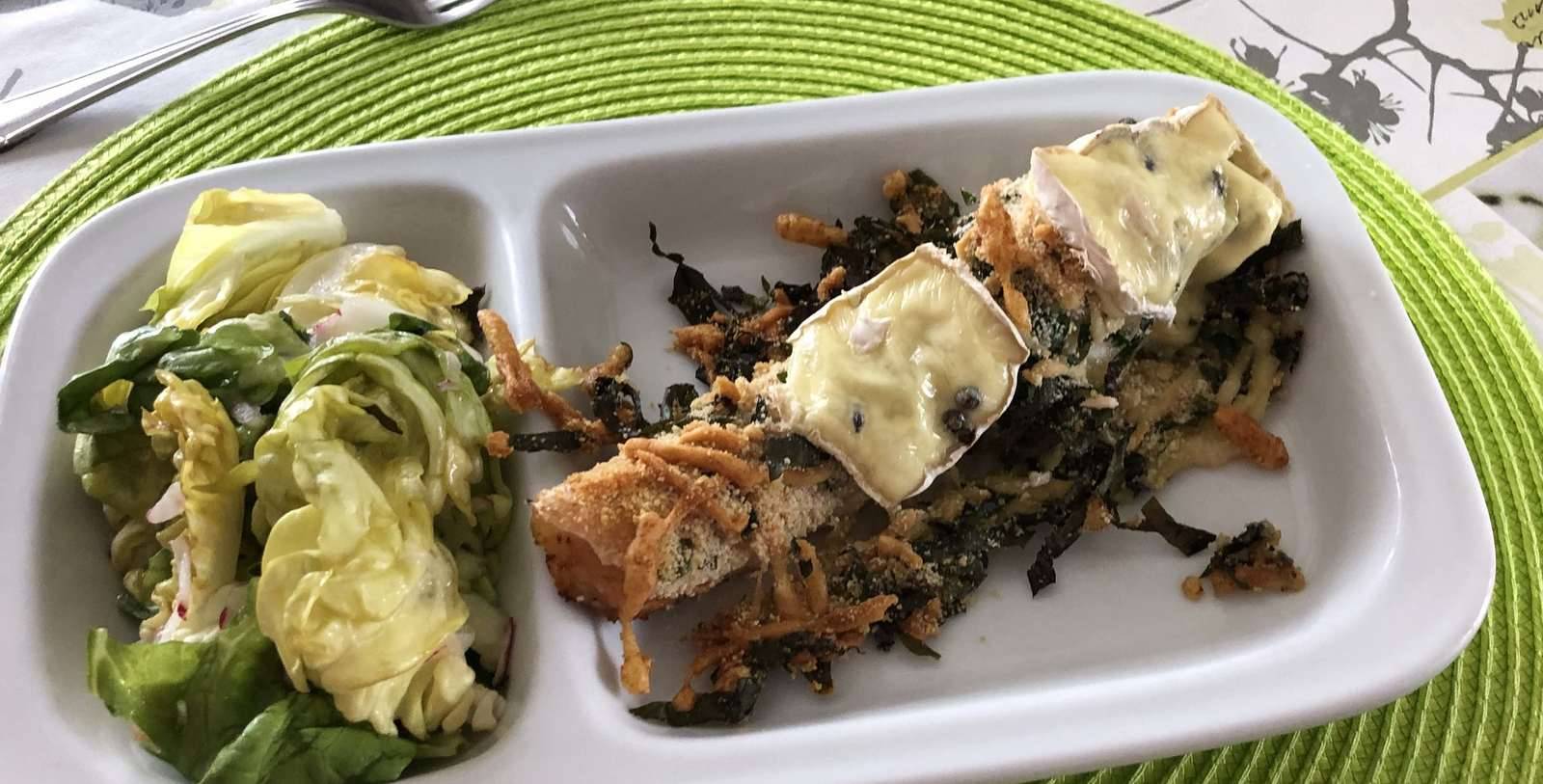 Lachs mit Käse-Bärlauch-Bröselkruste