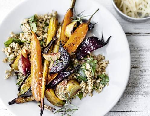 Haferrisotto mit Ofengemüse