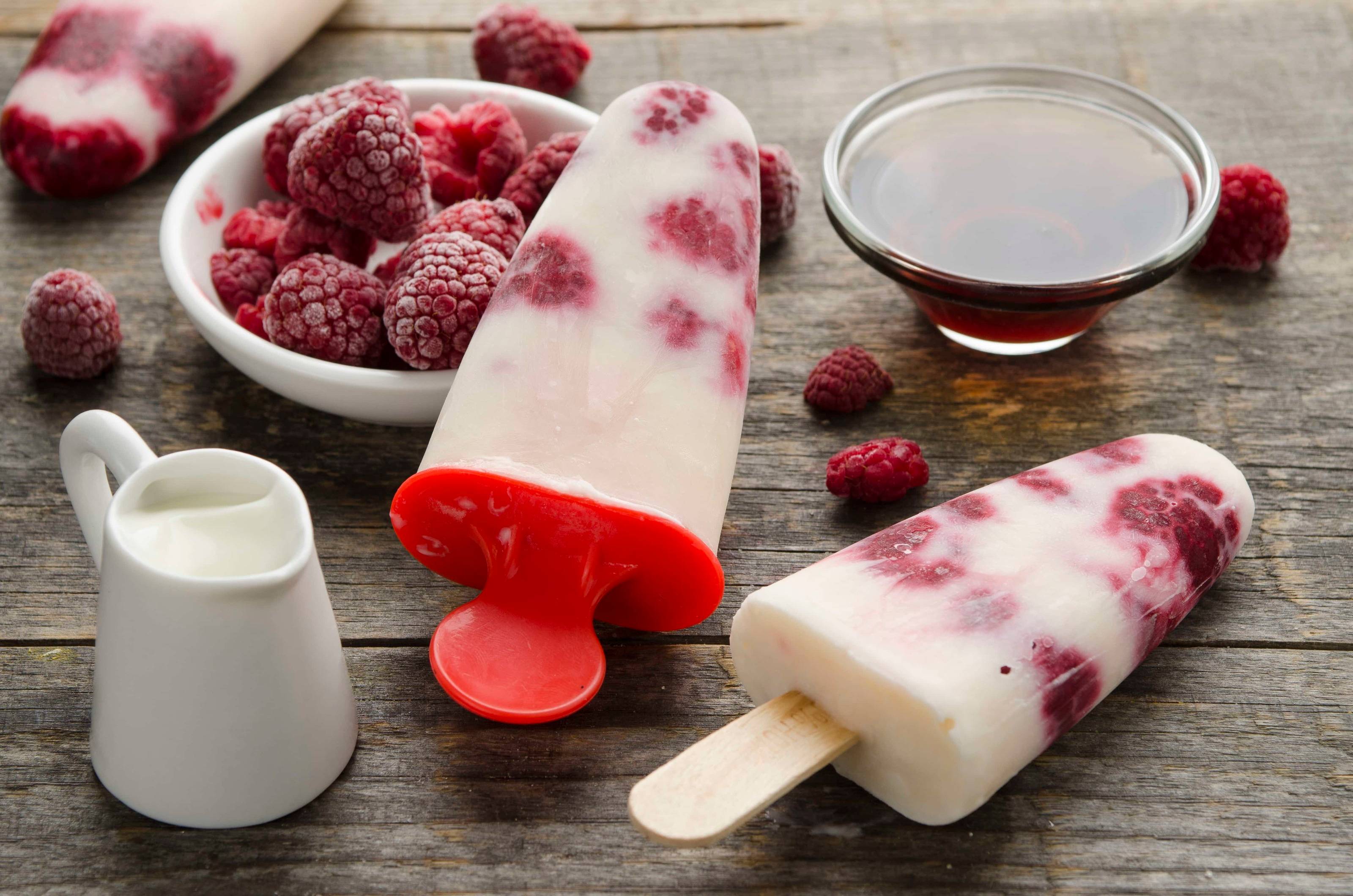 Himbeer-Joghurt-Eis am Stiel Rezept - ichkoche.de