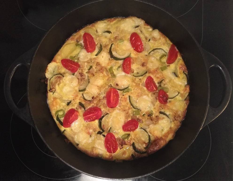 Frittata mit Kartoffeln, Zucchini und Kirschtomaten Frittata mit Kartoffeln, Zucchini und Kirschtomaten
