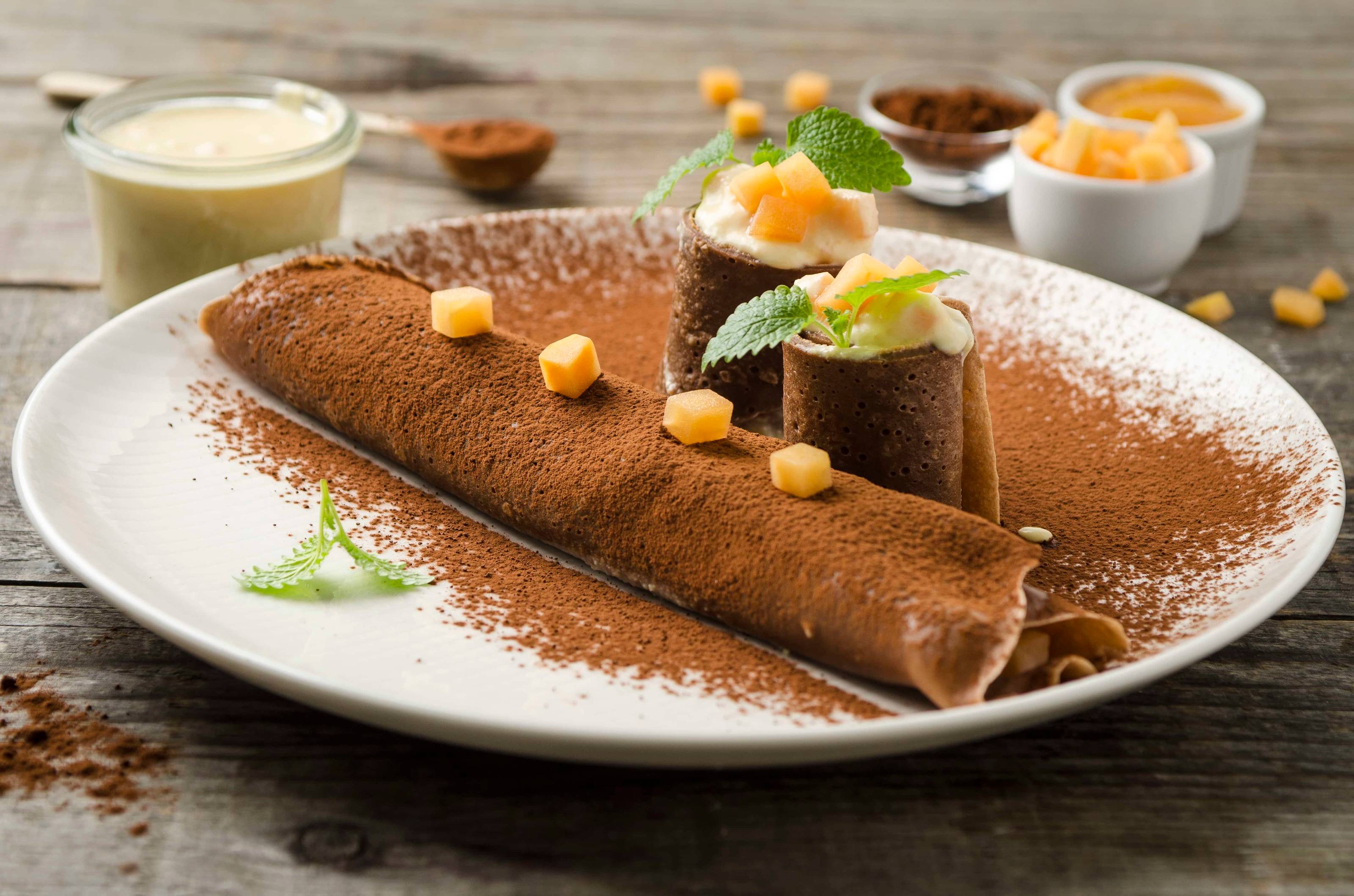 Schokopalatschinken mit Papaya Rezept