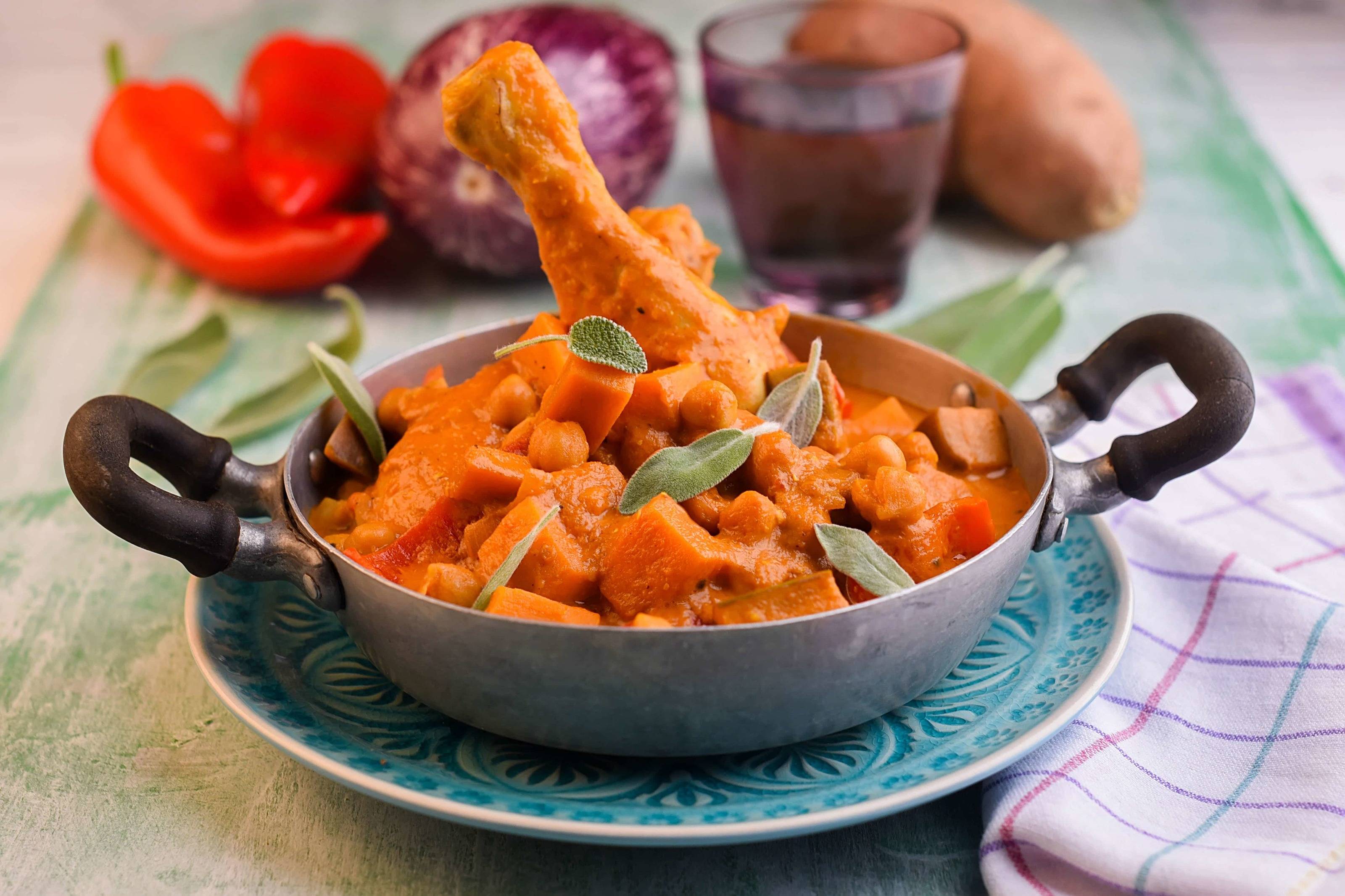 Kichererbsen-Gemüse-Eintopf mit Hendl Rezept