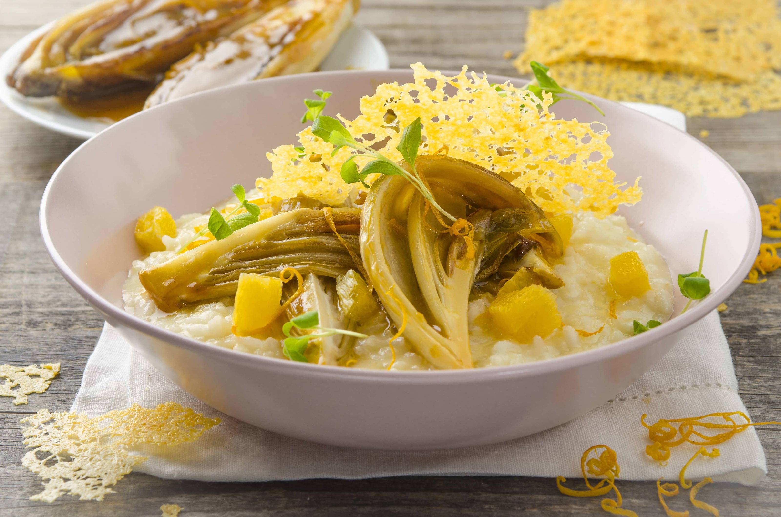 Risotto mit Chicorée und Bitterorangen