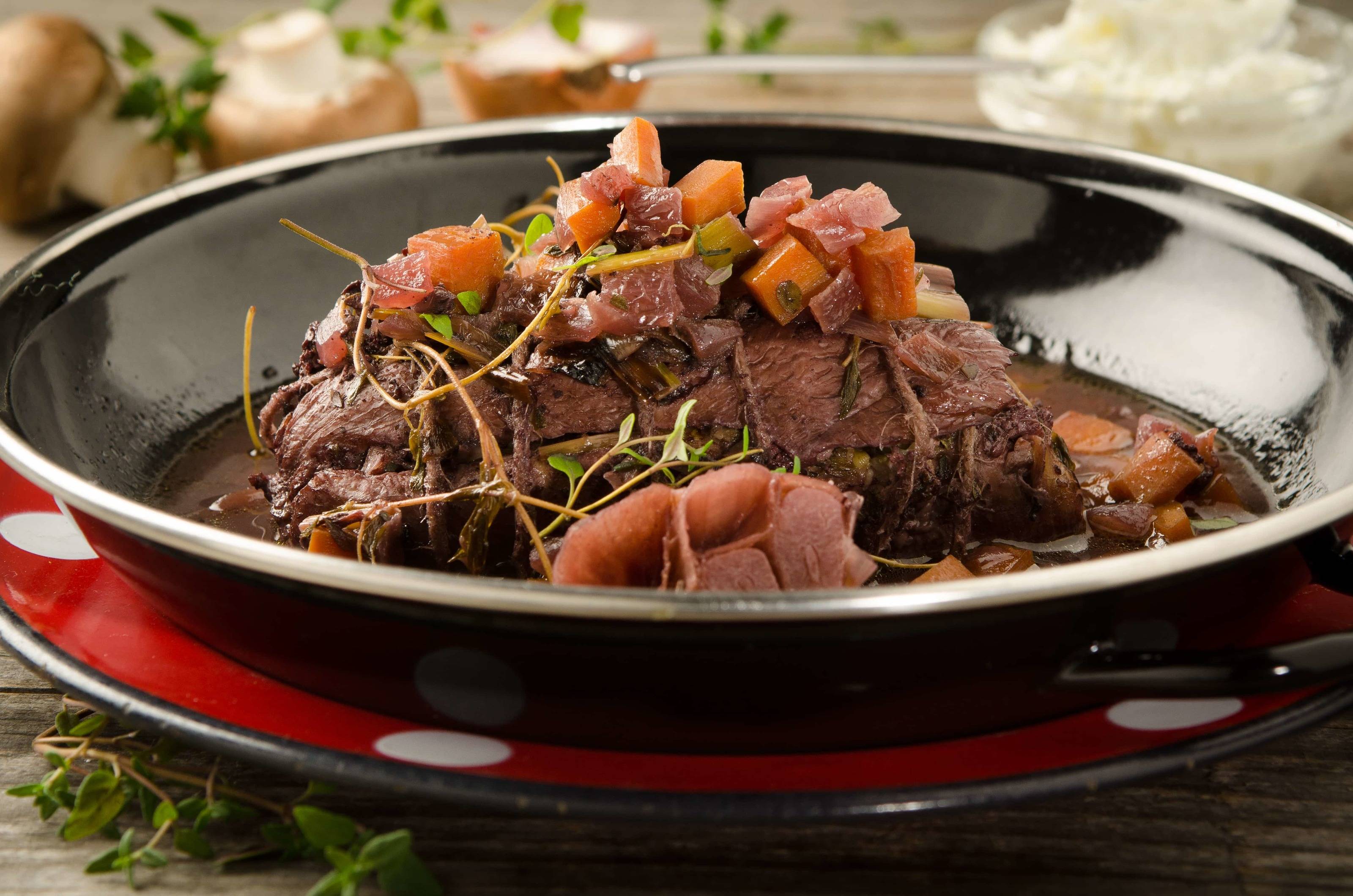 Gefüllte Hühnerbrust in Rotwein Rezept