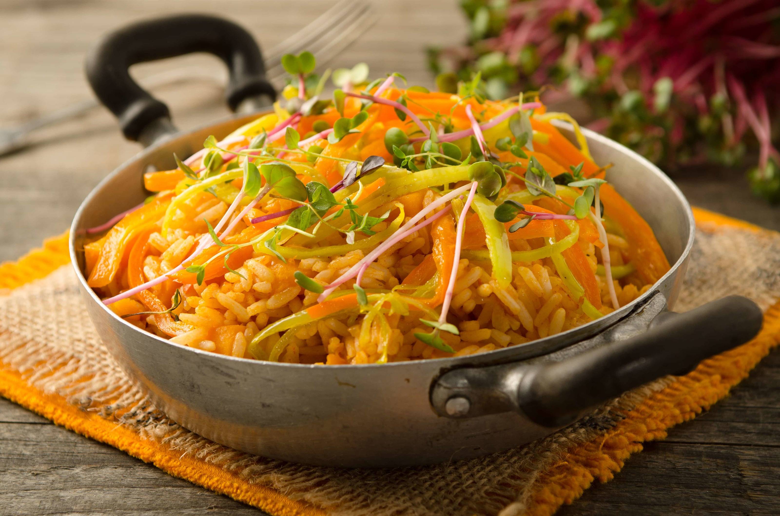 Gemüsereis mit Kürbis und Paprika Rezept
