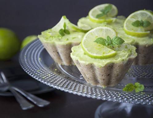 Limetten Cupcakes ohne Backen mit Avocado und Cashew Rezept