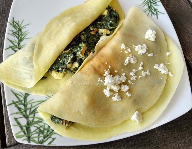 Palatschinken mit Mangold-Käserahm Palatschinken mit Mangold-Käserahm