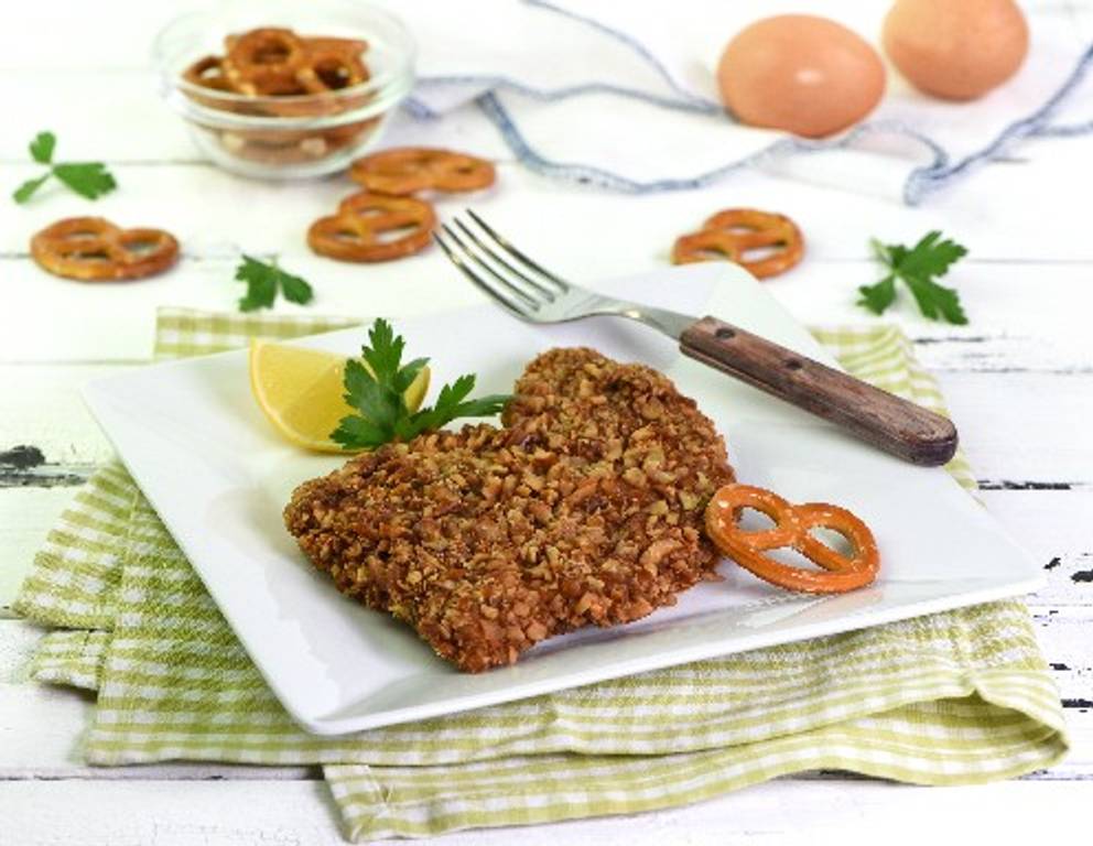 Wiener Schnitzel in Brezel-Panier Wiener Schnitzel in Brezel-Panier