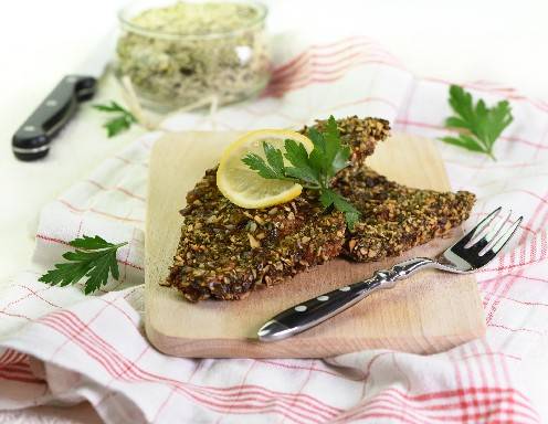 Wiener Schnitzel mit Kürbiskern-Kruste