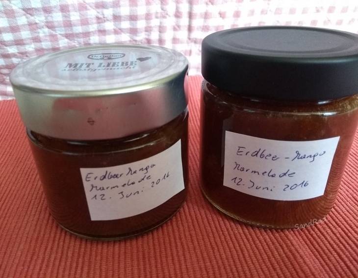 Erdbeermarmelade mit Mango Erdbeermarmelade mit Mango