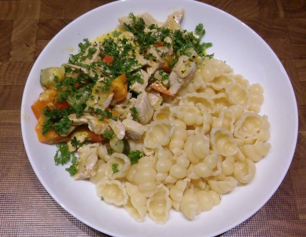 Kürbis-Puten-Geschnetzeltes Kürbis-Puten-Geschnetzeltes