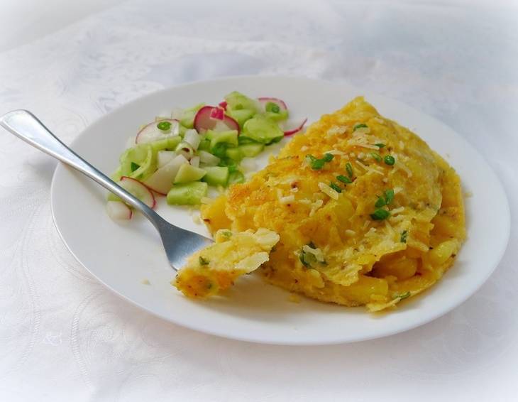 Käse-Erdäpfelomelett Käse-Erdäpfelomelett