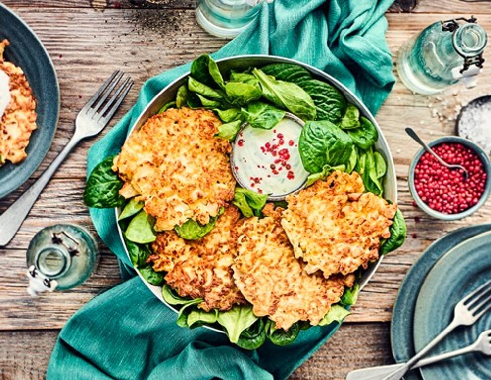 Karfiol-Puffer mit Dip Karfiol-Puffer mit Dip