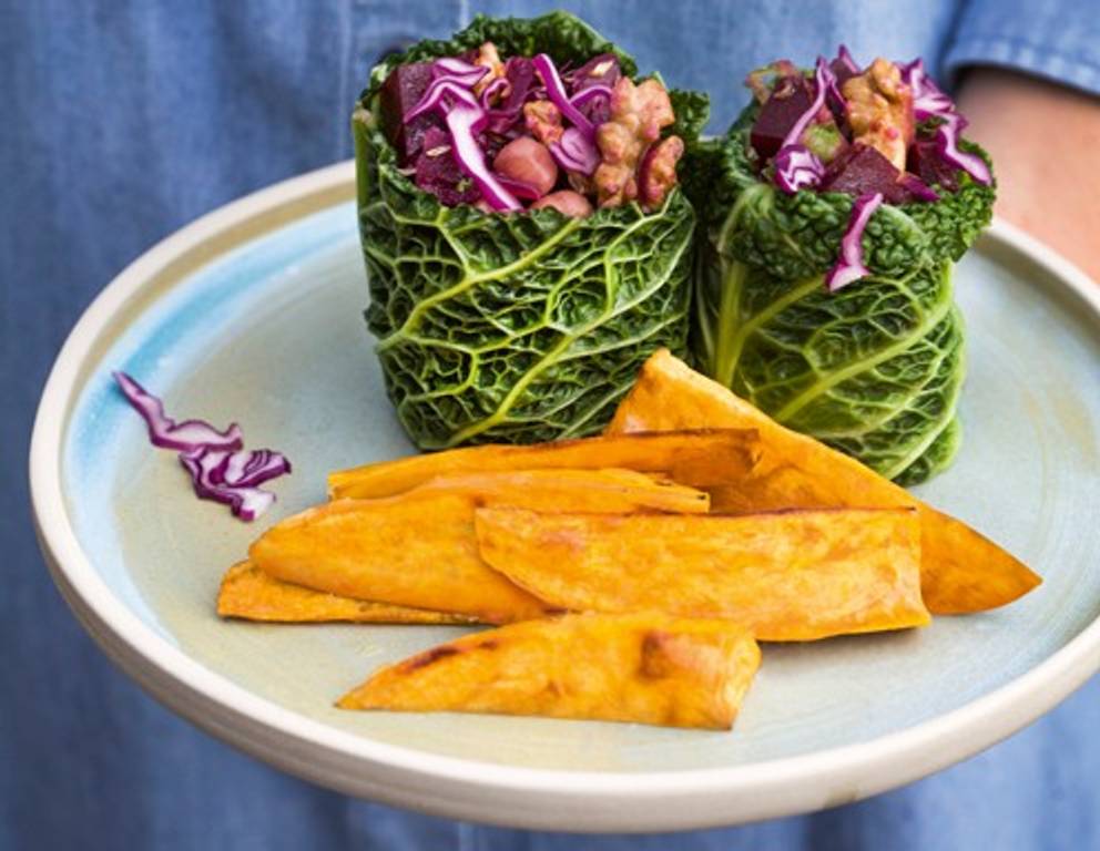 Jungbrunnen-Roulade mit Süßkartoffeln Jungbrunnen-Roulade mit Süßkartoffeln