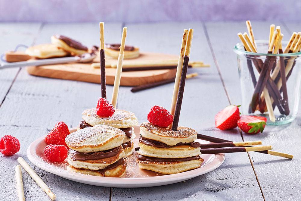 Schnelle Mini-Pancakes am Stiel