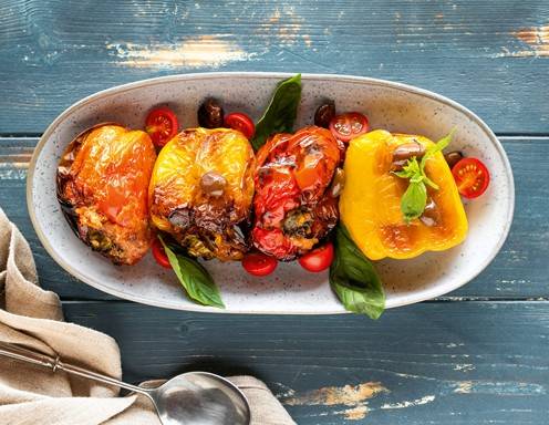 Gefüllte Paprika auf sizilianische Art Rezept - ichkoche.de Gefüllte Paprika auf sizilianische Art Rezept - ichkoche.de