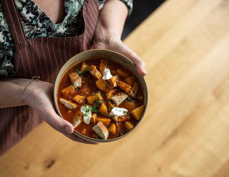 Kartoffel Gulasch mit Fungi Pad