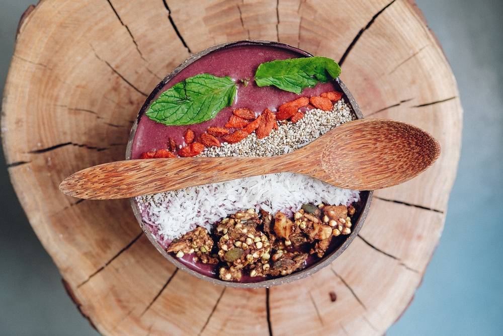 Köstlich angerichtet: Acai-Bowl mit Goji-Beeren. Köstlich angerichtet: Acai-Bowl mit Goji-Beeren.