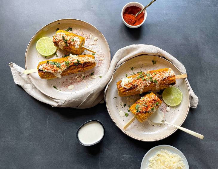 Gegrillter Mais mit Cashewdip Gegrillter Mais mit Cashewdip