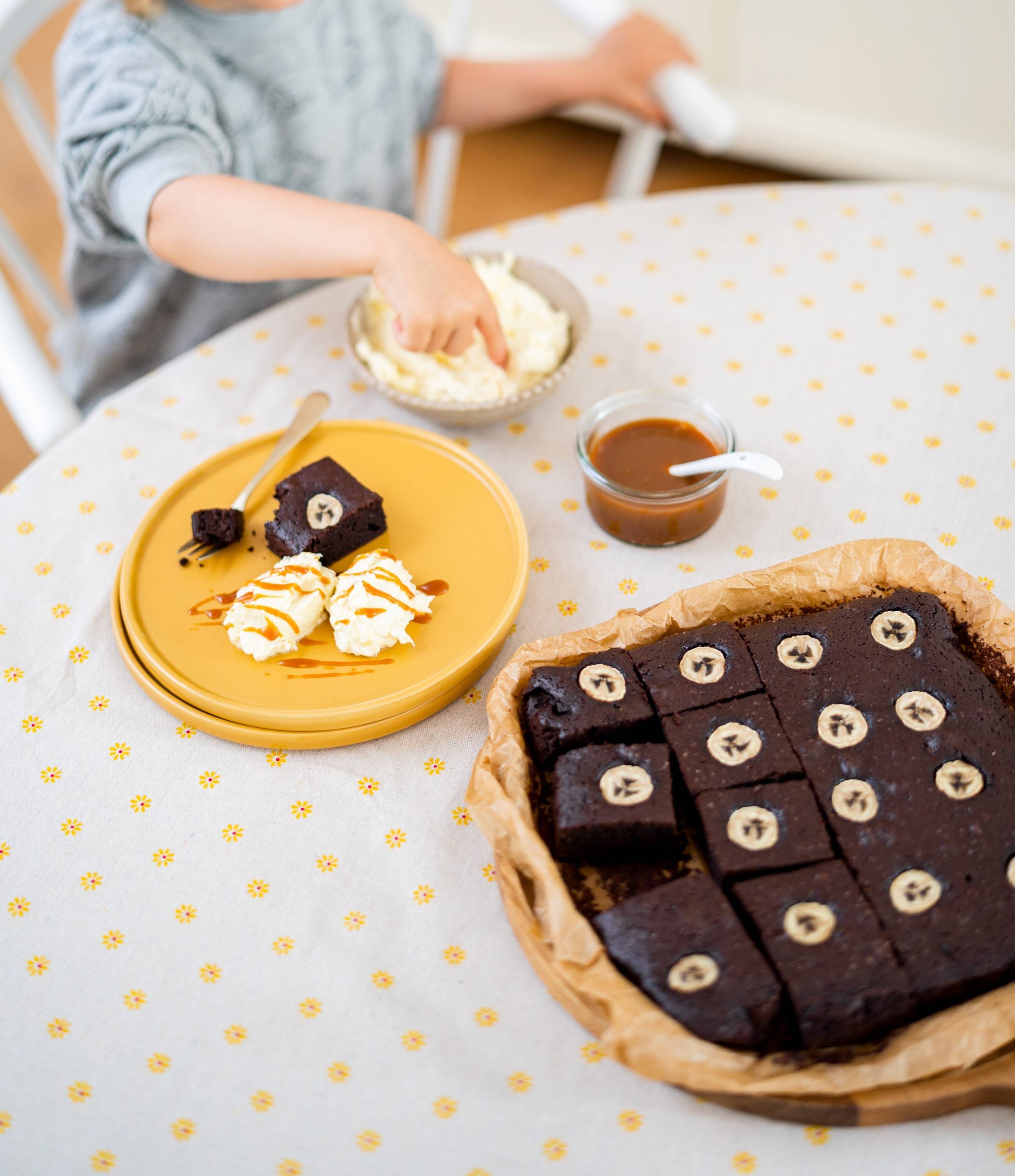 Schokobrownie mit Banane