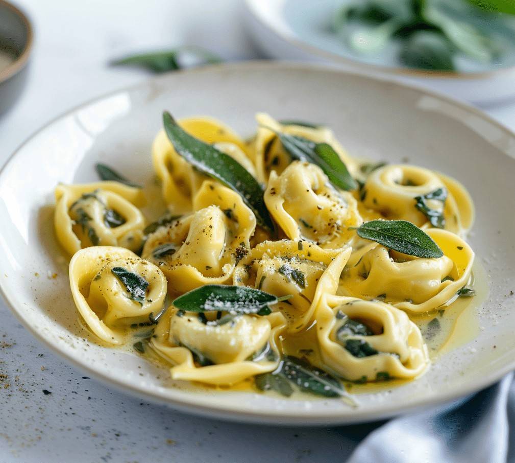 Tortellini mit Spinat-Käse-Füllung und Salbeibutter