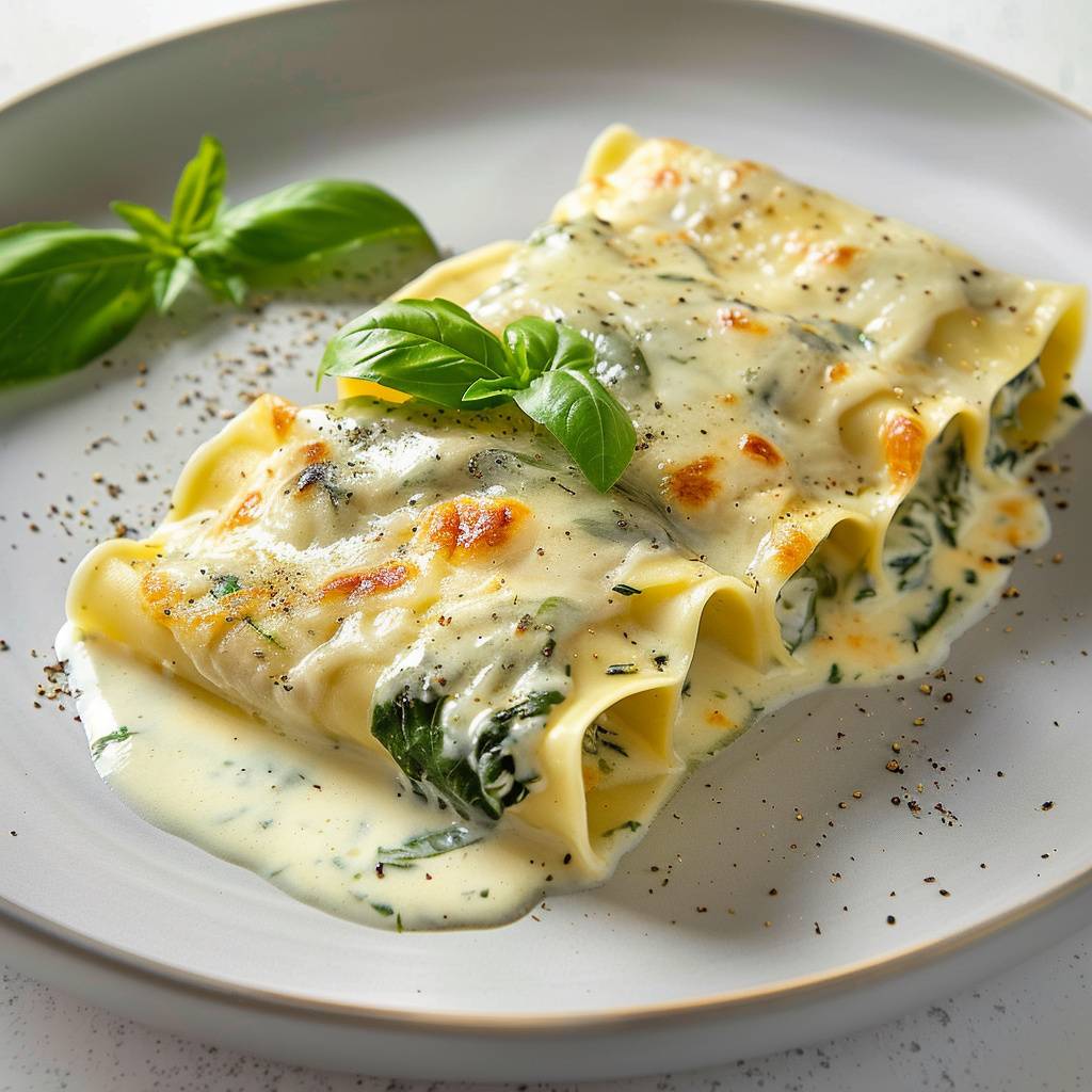 Cannelloni mit Spinat-Basilikum-Füllung