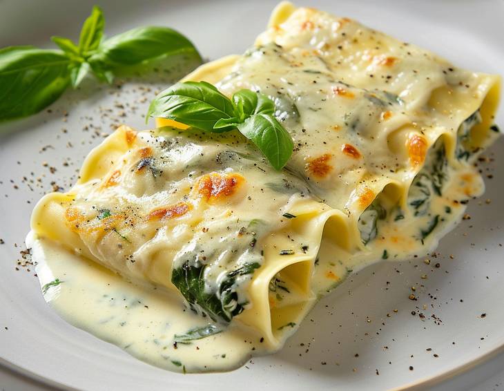 Cannelloni mit Spinat-Basilikum-Füllung Cannelloni mit Spinat-Basilikum-Füllung