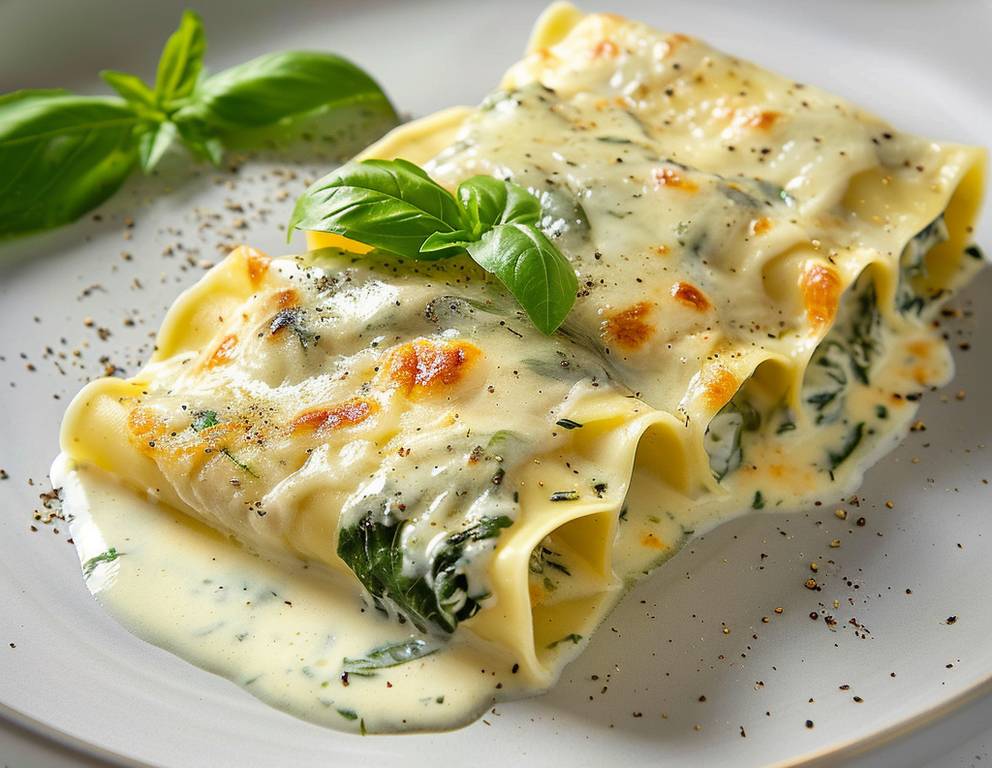 Cannelloni mit Spinat-Basilikum-Füllung Cannelloni mit Spinat-Basilikum-Füllung