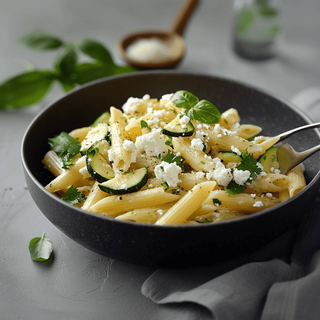 Zucchini-Feta-Penne