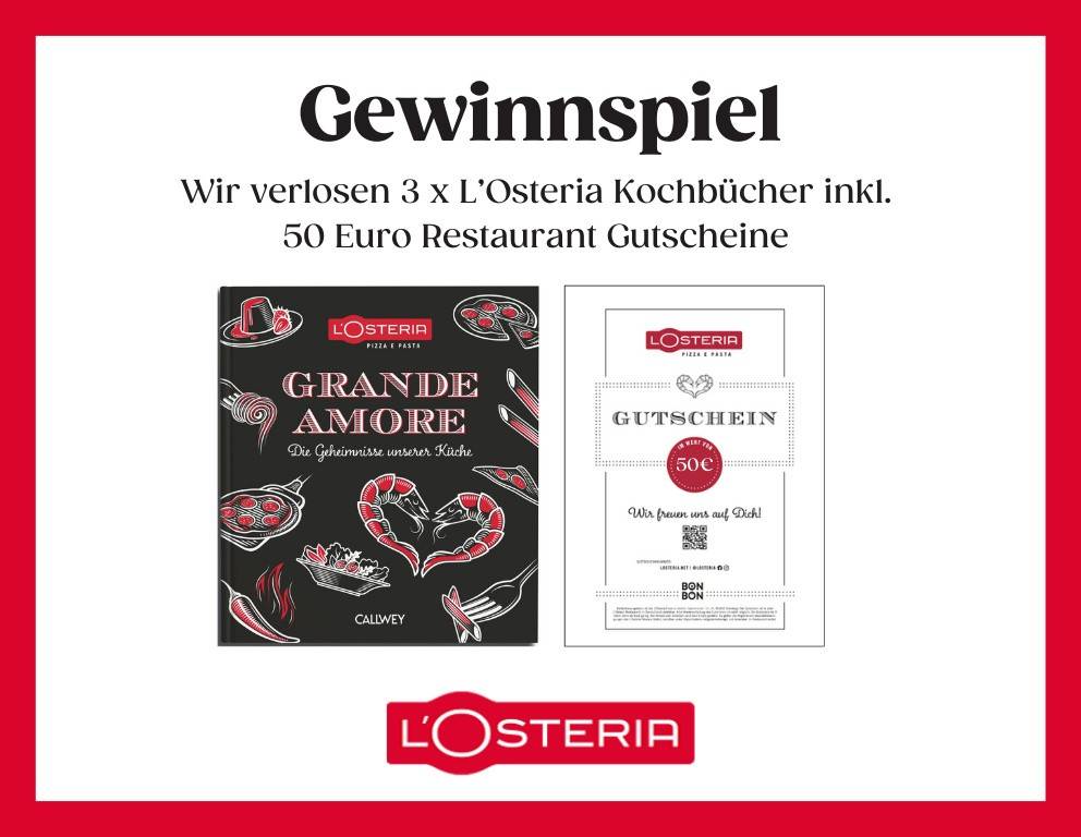 Deine Chance auf ein Kochbuch und Restaurantgutschein von der L'Osteria!