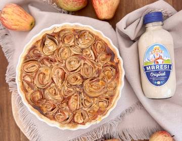 Apfelrosen-Tarte mit MARESI Kaffeemilch Apfelrosen-Tarte mit MARESI Kaffeemilch