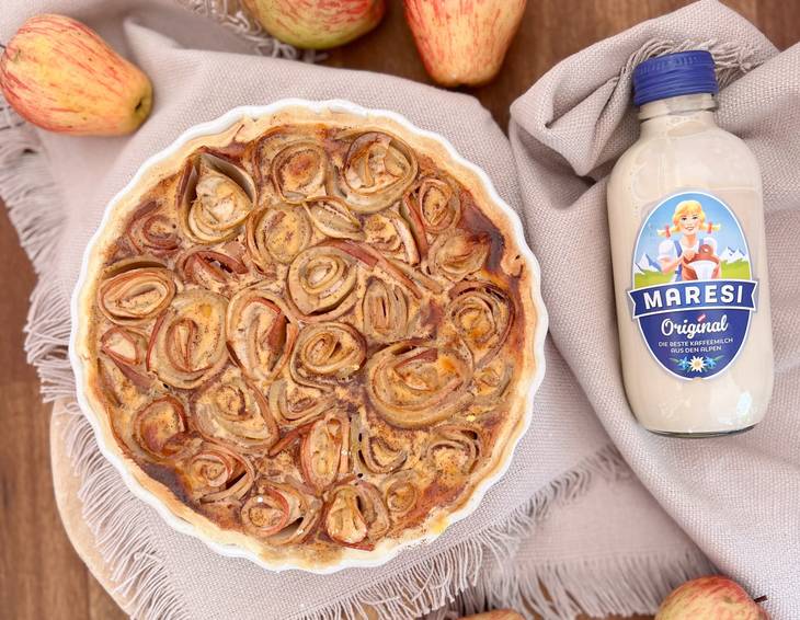 Apfelrosen-Tarte mit MARESI Kaffeemilch Apfelrosen-Tarte mit MARESI Kaffeemilch