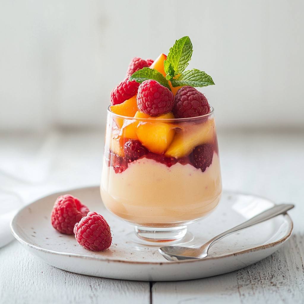 Fruchtiger Dessert Genuss im Glas