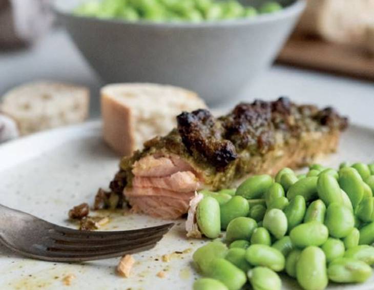 Lachs mit Parmesan Pesto Kruste Lachs mit Parmesan Pesto Kruste