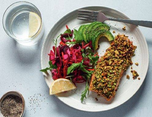 Lachs in Pistazienkruste
