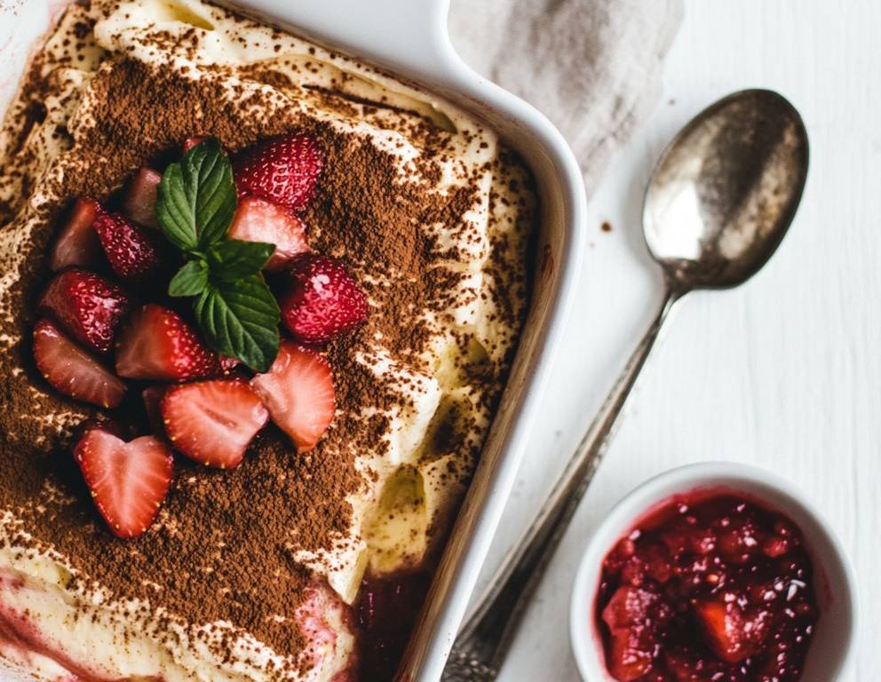 Erdbeer-Rhabarber-Tiramisu Erdbeer-Rhabarber-Tiramisu