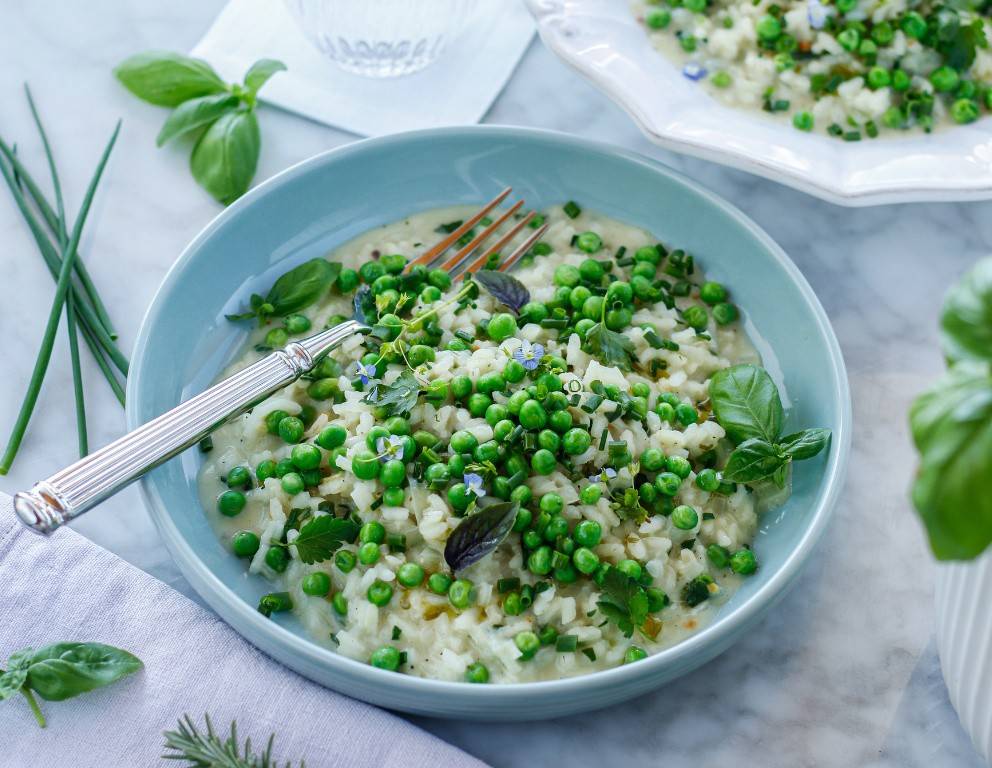 Erbsen-Kräuter Risotto