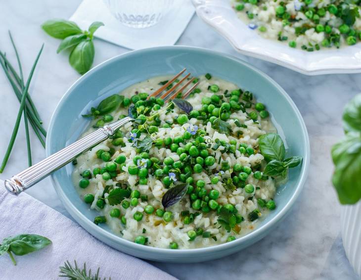 Erbsen-Kräuter Risotto Erbsen-Kräuter Risotto
